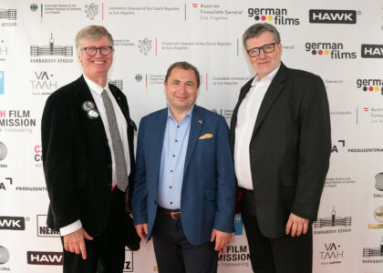 Consuls General of Germany, Austria and the Czech Republic in Los Angeles: Stefan Schneider, Michael Postl and Jaroslav Olša, jr. (from the left), photo: Aaron Perez/Villa Aurora